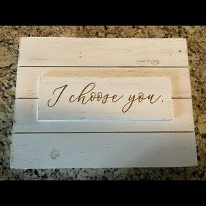 Wood wall decor white with gold lettering NWT purchased from Hobby Lobby